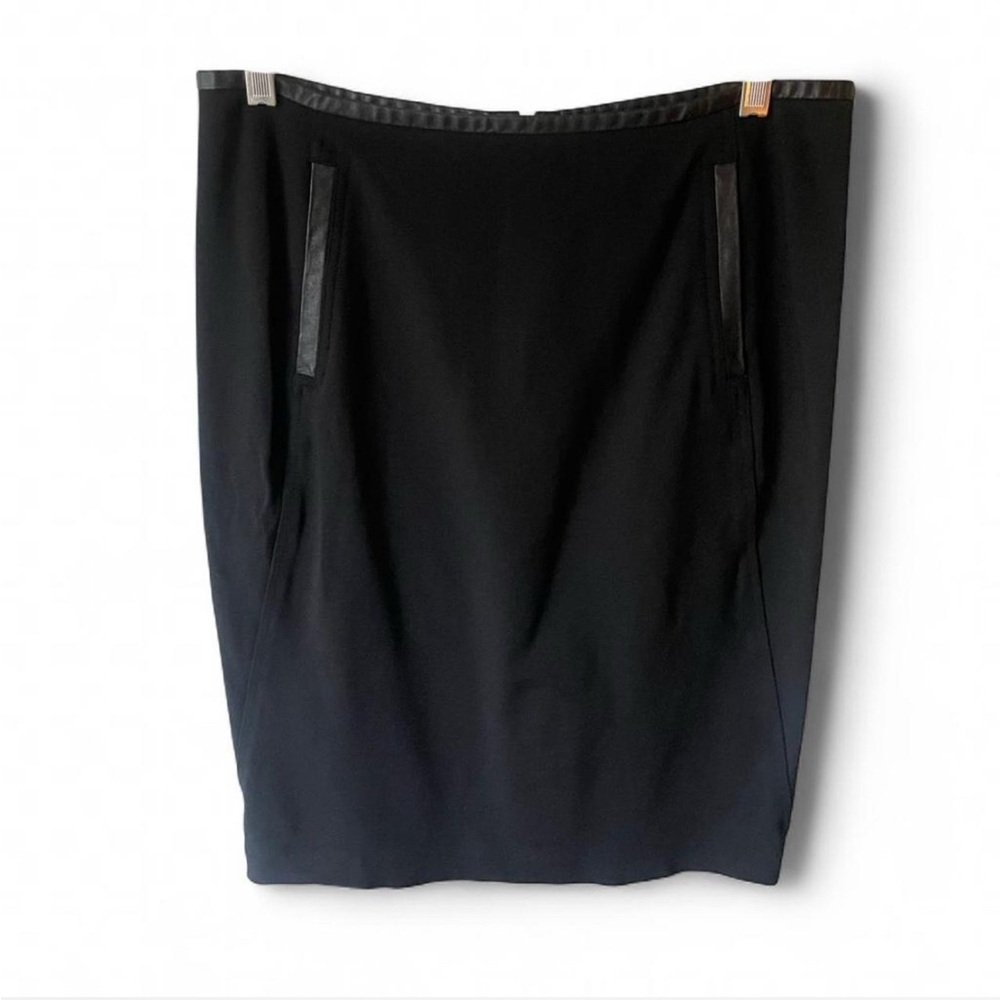 Vince Y2K Black Faux Leather Pencil Skirt Size 8
